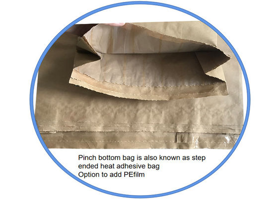 20KG imprimindo feito sob encomenda colou o saco aberto do papel da boca com parte inferior da pitada