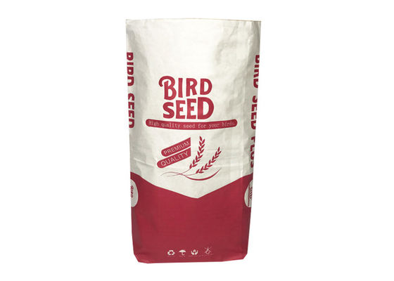 Saco de papel personalizado de Kraft da dobra de Logo Size 1-4 para a semente da alimentação animal de embalagem