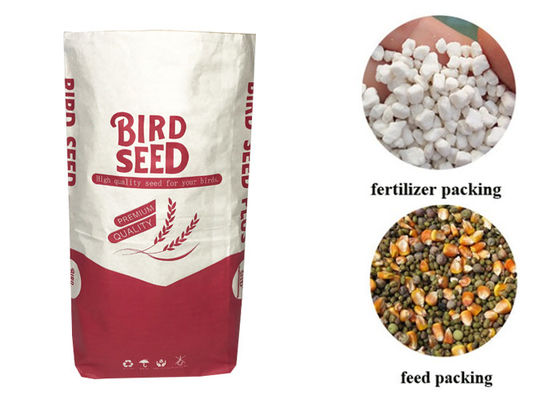 25kg Logo Paper Poultry Feed Bag feito sob encomenda para a alimentação Cat Litter Seed do cão