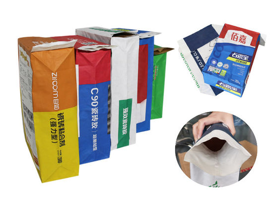 1-4 a dobra personalizou sacos de Logo Pasted Valve Multiwall Paper para o pó de embalagem