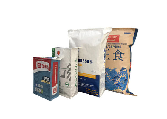 25kg 50kg Logo Print saco da válvula do papel de embalagem de 3 sacos de papel de Multiwall Kraft da dobra
