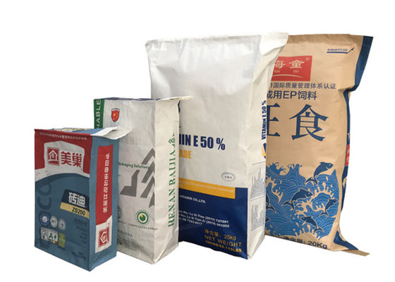 sacos de papel industriais do ofício da válvula do uso de 10kg 20kg 25kg 50kg para o material da alimentação do alimento