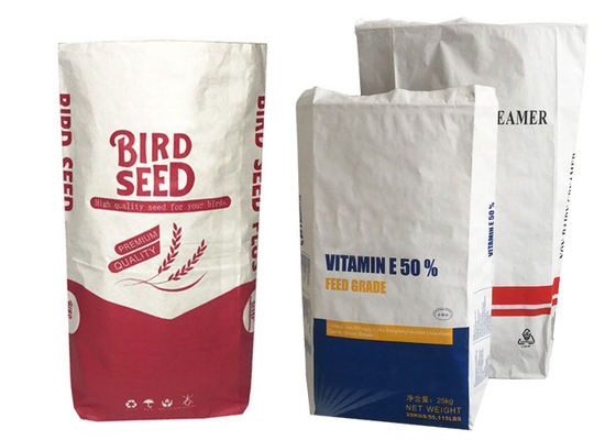 Sacos de papel de Multiwall 25kgs Kraft Brown 2 camadas/3 camadas