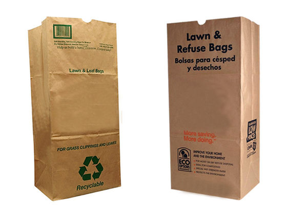 Os sacos de papel do gramado do lixo da cozinha dos sacos de papel de Brown Multiwall Kraft reciclaram
