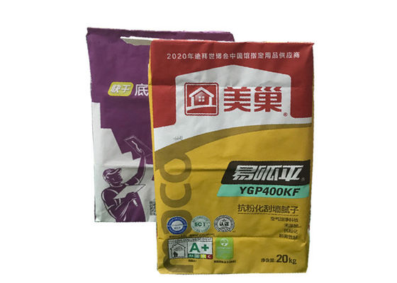 Papel de parede personalizado do logotipo 25kg o multi despede os sacos de empacotamento 50kg do cimento da válvula de Kraft