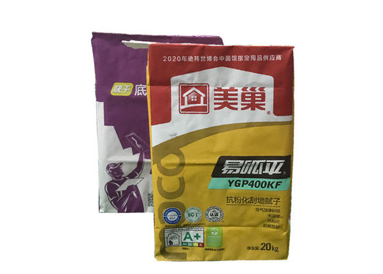 sacos de papel da válvula de 20kg 25kg para o pó de empacotamento Multiwall material branco