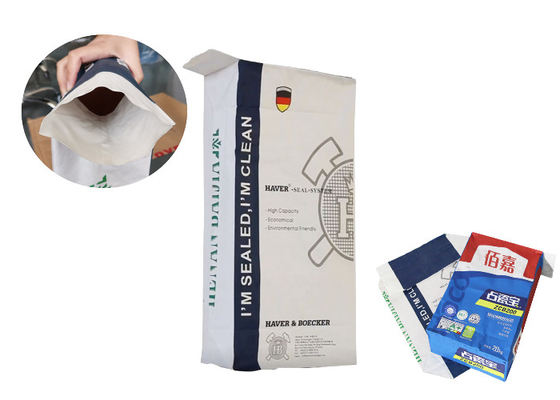 Projete sacos de papel colados de Multiwall da válvula para a farinha que empacota 5Kg 10kg 20kg