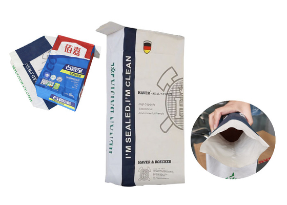Saco colado biodegradável feito sob encomenda da válvula da impressão com o filme do PE ou o forro opcional do PE