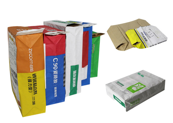 saco feito sob encomenda de Logo Pasted Kraft Paper Packaging do saco do papel de 25kg 20kg