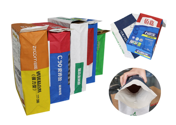 Saco colado biodegradável feito sob encomenda da válvula da impressão com o filme do PE ou o forro opcional do PE
