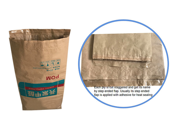 Flexo que imprime sacos de papel Sugar Packaging Paper Bag de 25kg 20kg Multiwall Kraft