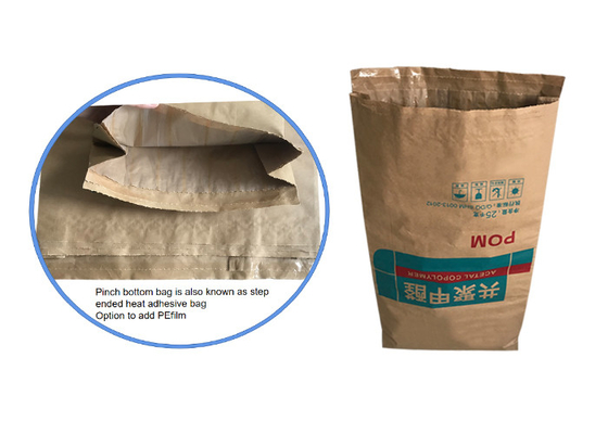 Os sacos de papel de empacotamento colados personalizaram produtos alimentares da soldadura térmica de 3 camadas 25kg 50kg