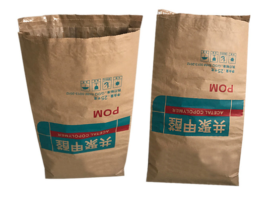Os sacos de papel de empacotamento colados personalizaram produtos alimentares da soldadura térmica de 3 camadas 25kg 50kg