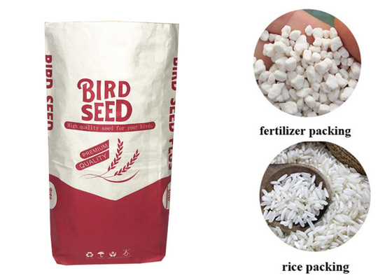 Os sacos de papel personalizados de Multiwall Kraft pulverizam os ingredientes de alimento usados