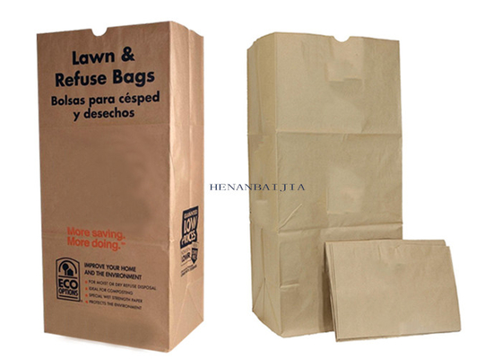 Sacos de papel inferiores de Multiwall Kraft das folhas do gramado do bloco sacos de papel do gramado de 30 galões