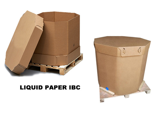 Recipiente líquido de papel reciclável 220l do tanque do pacote IBC com válvula