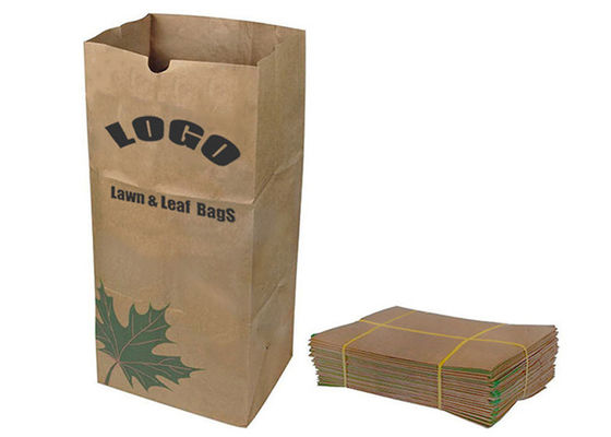 A jarda desperdiça a umidade Compostable do saco de papel da folha do gramado - prova com logotipo feito sob encomenda