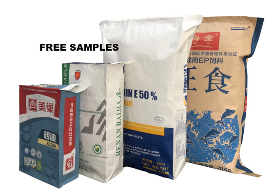 Saco de papel composto tecido indústria 15kg impermeável reciclável 25kg 3ply de Kraft