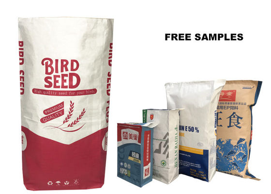 Multi produto comestível 20kg do saco da embalagem da farinha da válvula do papel de embalagem da planície das camadas 25kg