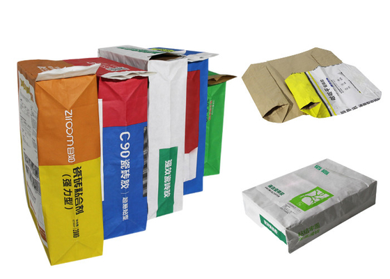 Sacos de papel colados 40kg resistente de Multiwall da válvula da válvula do cimento saco feito sob encomenda