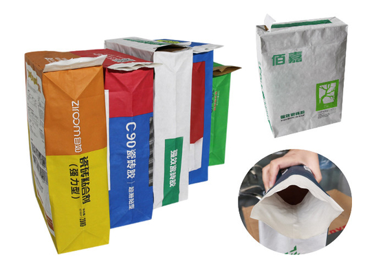 20kg estão sacos de papel acima colados Logo Printing For Tile Adhesive de Multiwall da válvula