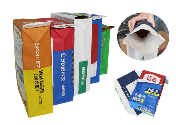 Sacos de papel multifoliados de válvula com pasta química para impressão flexográfica Filme PE 2 camadas