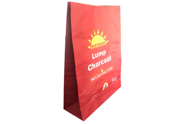 O carvão vegetal aberto costurado dos sacos de papel 5kg de Multiwall Kraft da boca ensaca o saco de papel