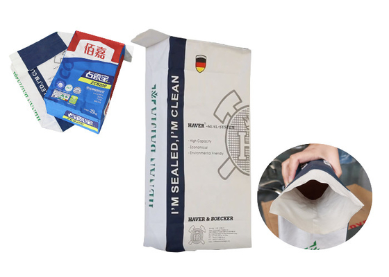 Saco impermeável da válvula do papel de embalagem de 20kg 50kg que empacota para o cimento